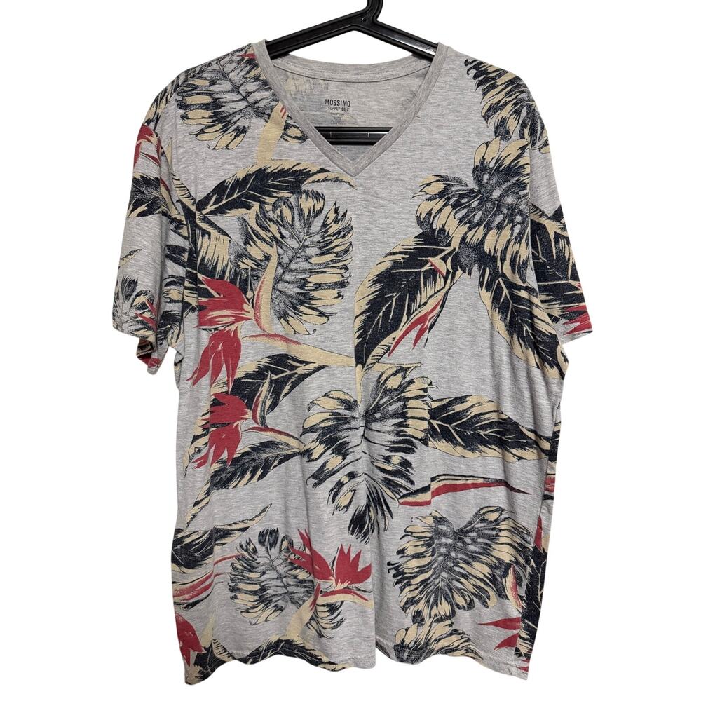 Mossimo Floral V-Neck T-Shirt Mens Size XL